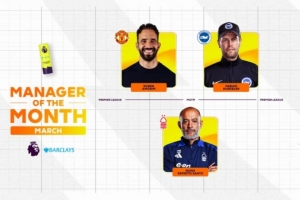 英超3月最佳教练候选：阿莫林、赫尔泽勒、努诺